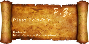 Plesz Zoltán névjegykártya